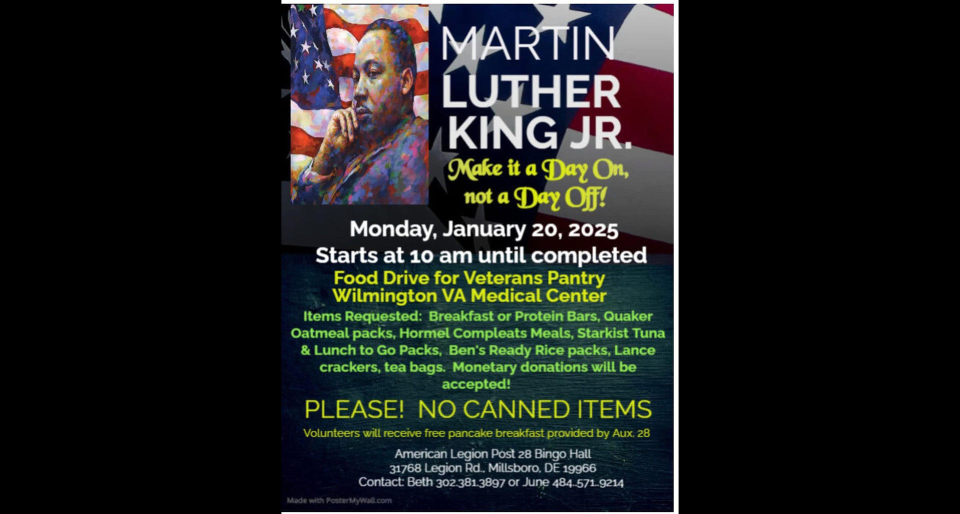 Legion Family to observe Dr. Martin Luther King Day