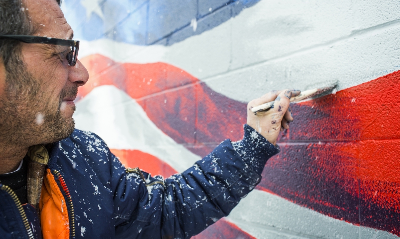 Flag artist kicks off national tour at Legion post