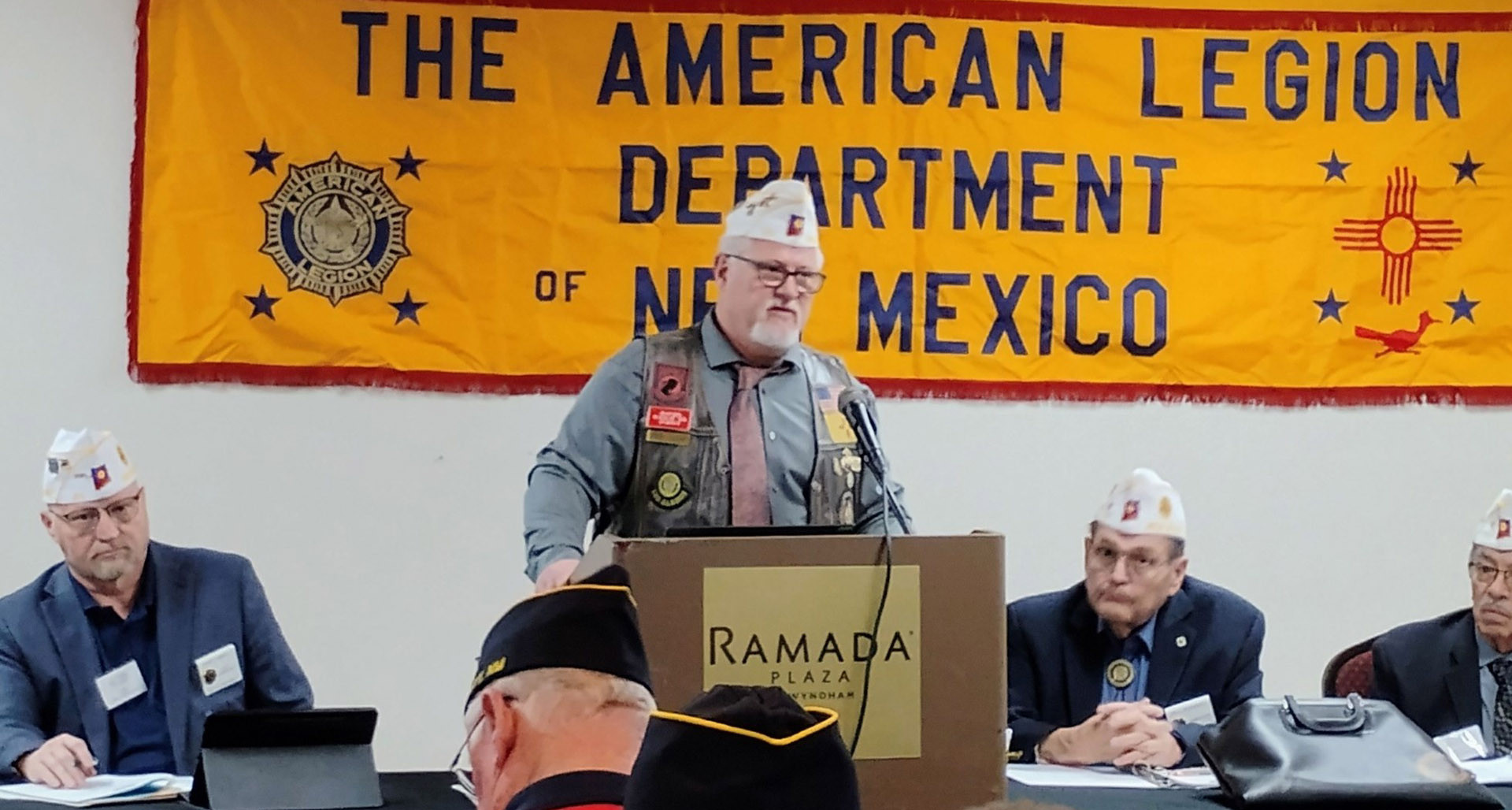 New Mexico Legion Rider Ken Nadeau (center) will serve as the 2025 American Legion Legacy Run chief road captain.&nbsp;