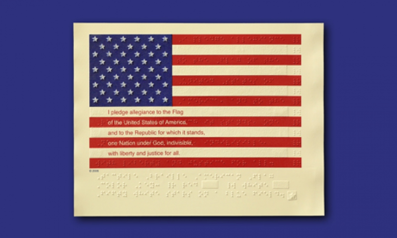 Braille U.S. flag gives sight to the blind