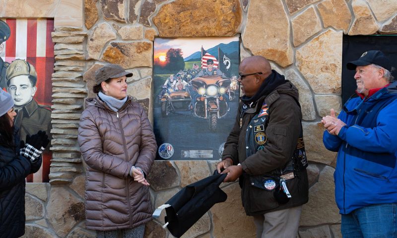 A revolving outdoor gallery of patriotism and military service