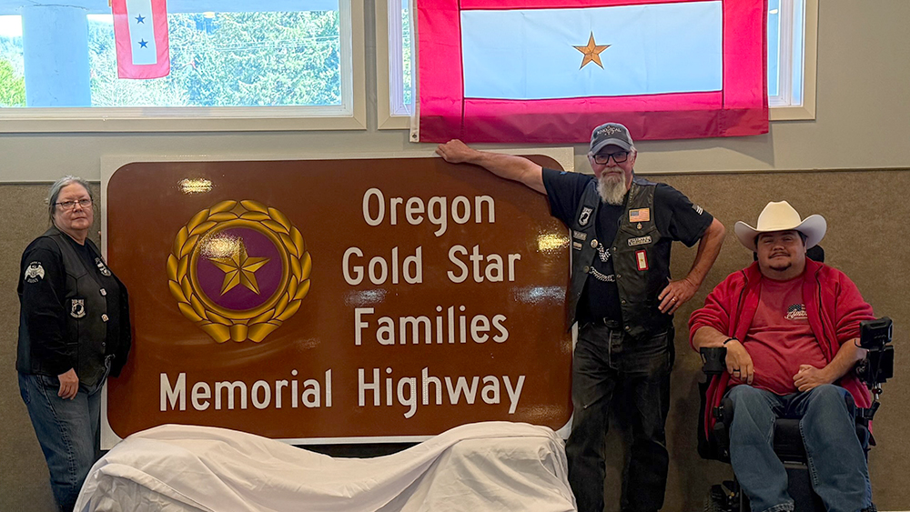 Father, Legionnaire dedicates western point of Oregon’s Gold Star Families Memorial Highway