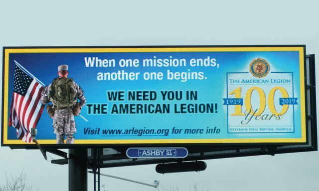 Billboards promote the Legion in Arkansas