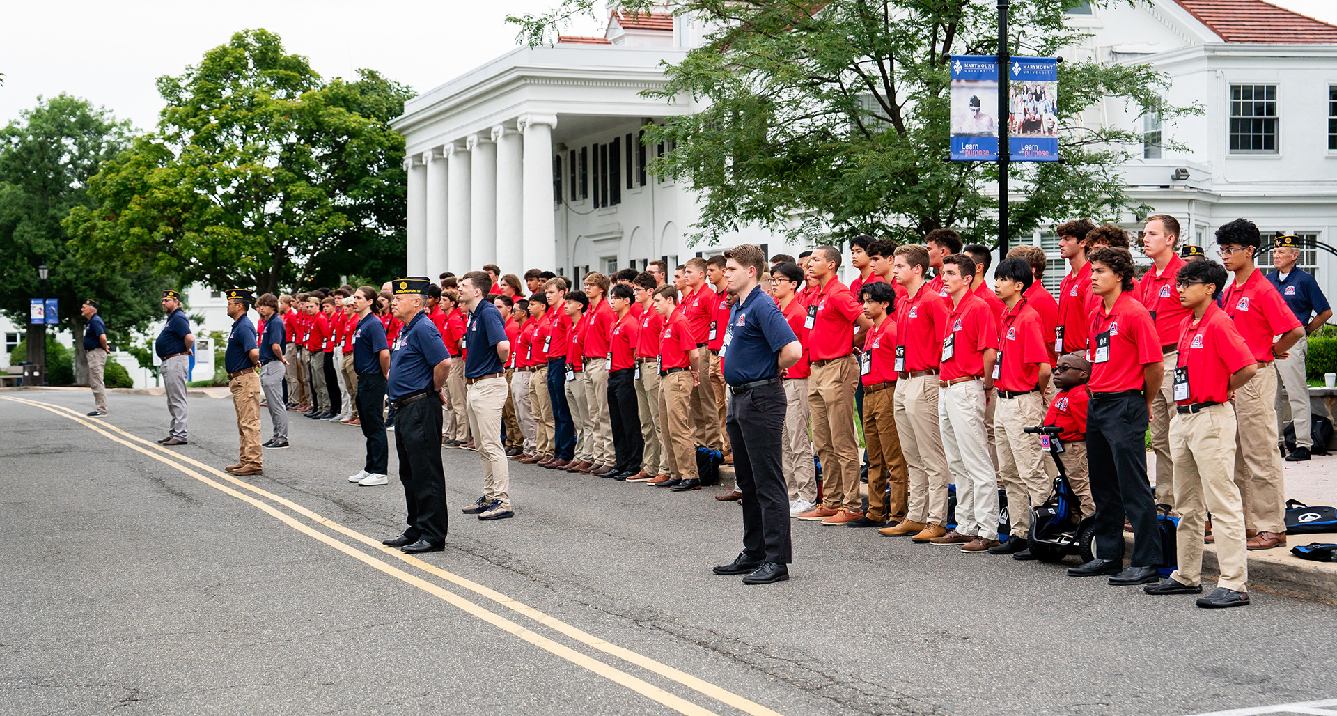 2024 Boys Nation raises the colors at 2024 American Legion Boys Nation at Marymount University in Arlington , Va. , on Saturday, July 20. Photo by Hilary Ott/The American Legion