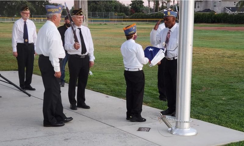 Sons participate in flag-raising ceremony