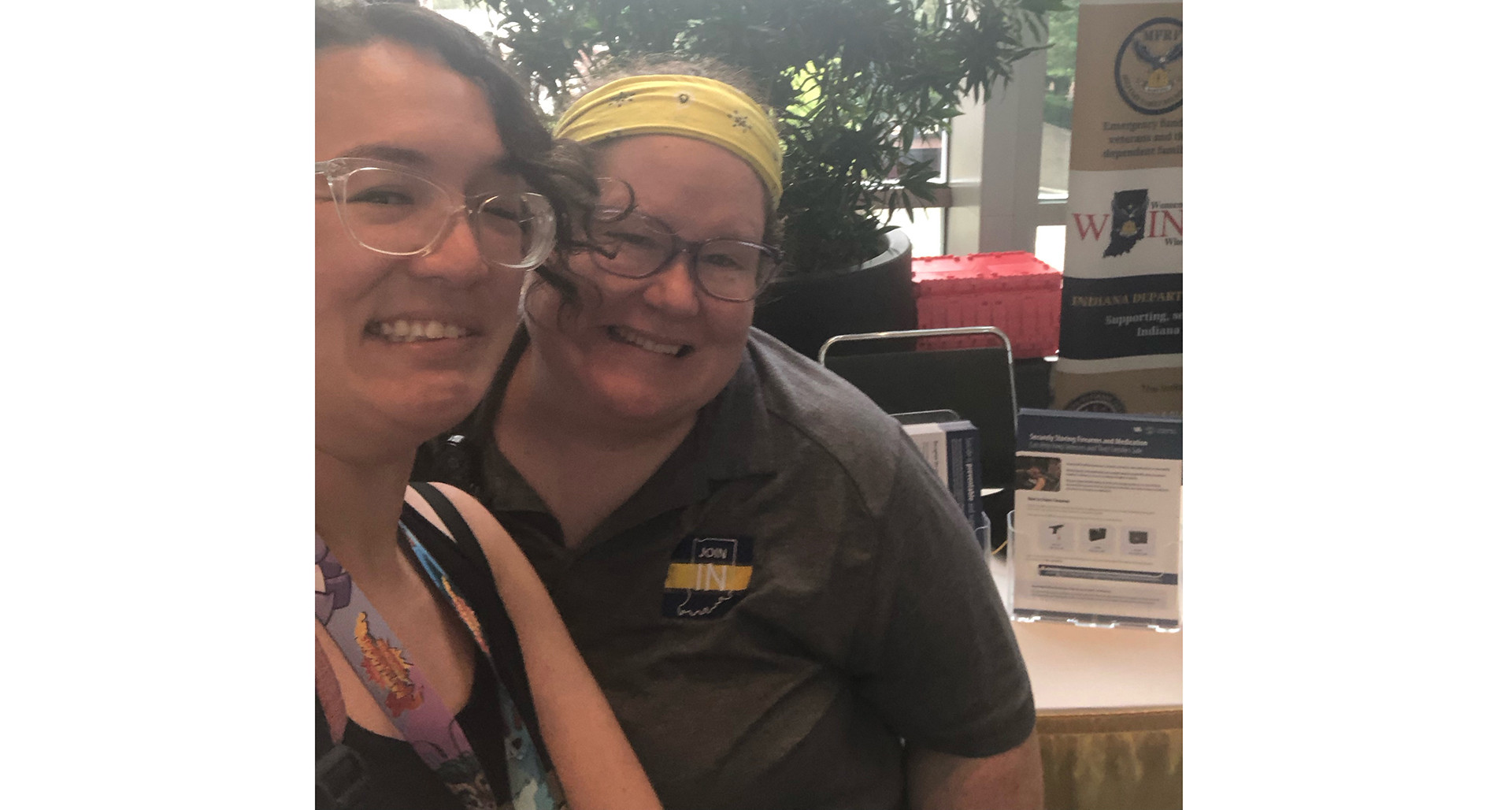 Carlye Gibson (right) says being at Gen Con makes her want to continue learning new games. (Photo via Carlye Gibson)