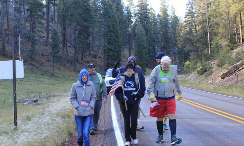 World War II veteran running across U.S.