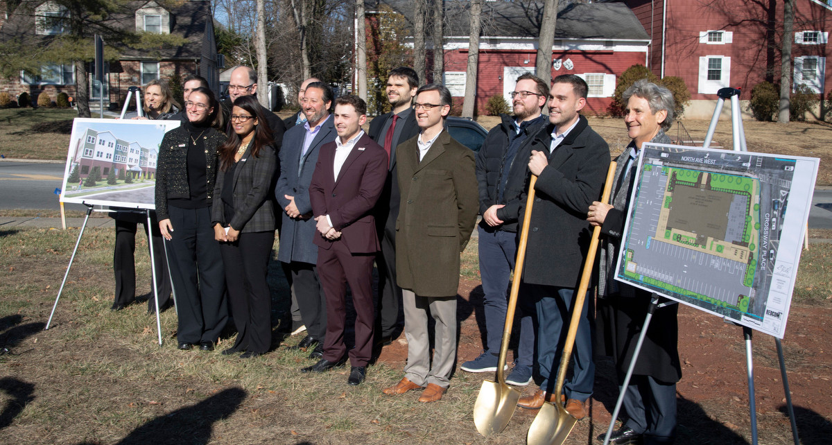 Groundbreaking for new housing for homeless and at-risk veterans took place at American Legion Post 3 in Westfield, N.J., on Jan. 14. Photo by Joe Epstein.