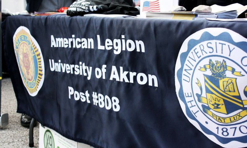 University of Akron veterans participating in suicide awareness walk