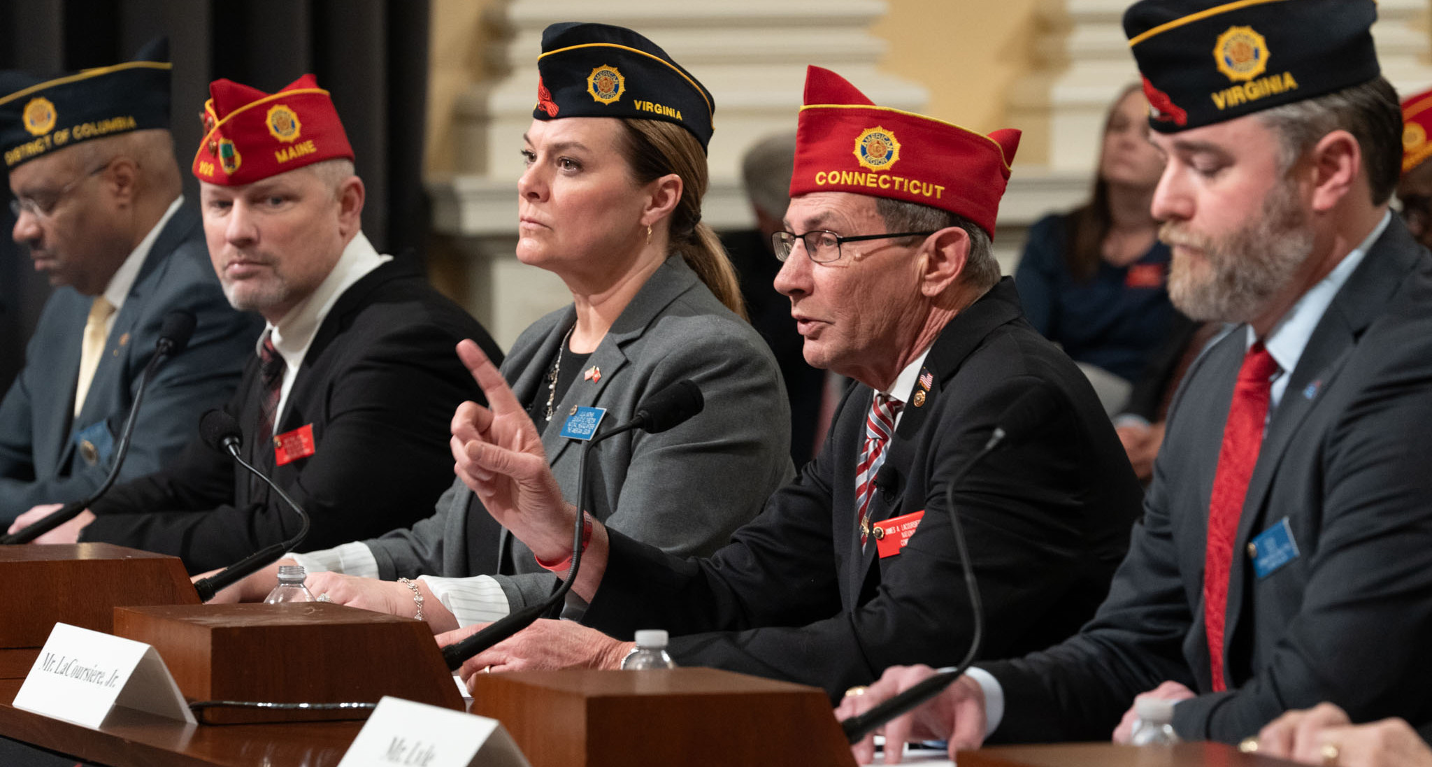 American Legion National Commander James LaCoursiere delivers testimony before a joint meeting of the House and Senate Veterans Affairs Committee. Photo by Hilary Ott