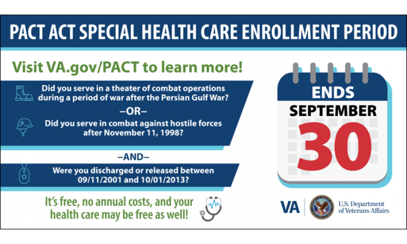 PACT Act special VA enrollment deadline is Sept. 30