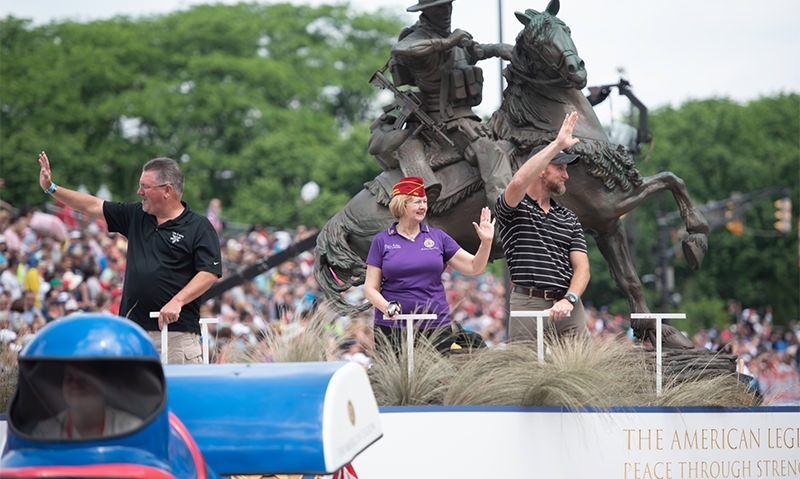 Special Forces horse soldiers on parade in Indy