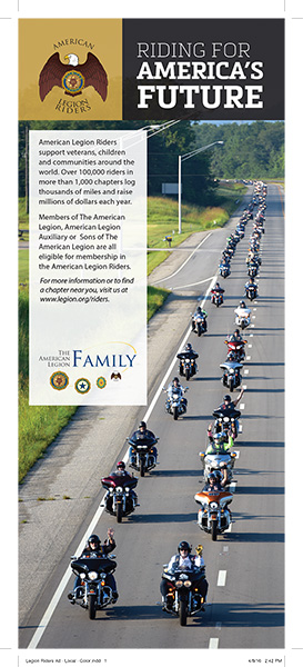 American Legion Riders Ad - 1/2 page tabloid print ad - color