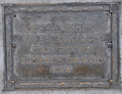 Elko Garden Club World War II Memorial 