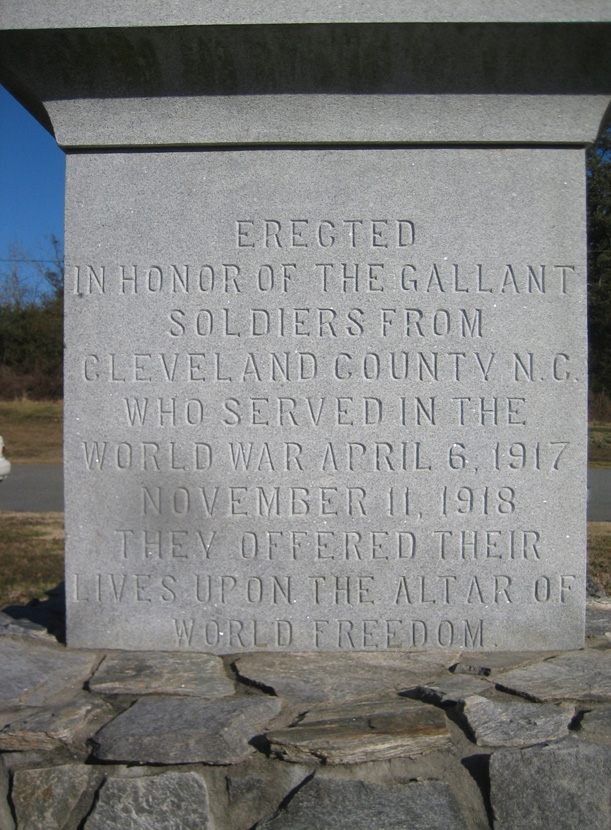 Rutherford and Cleveland Counties World War I Memorial, Hollis