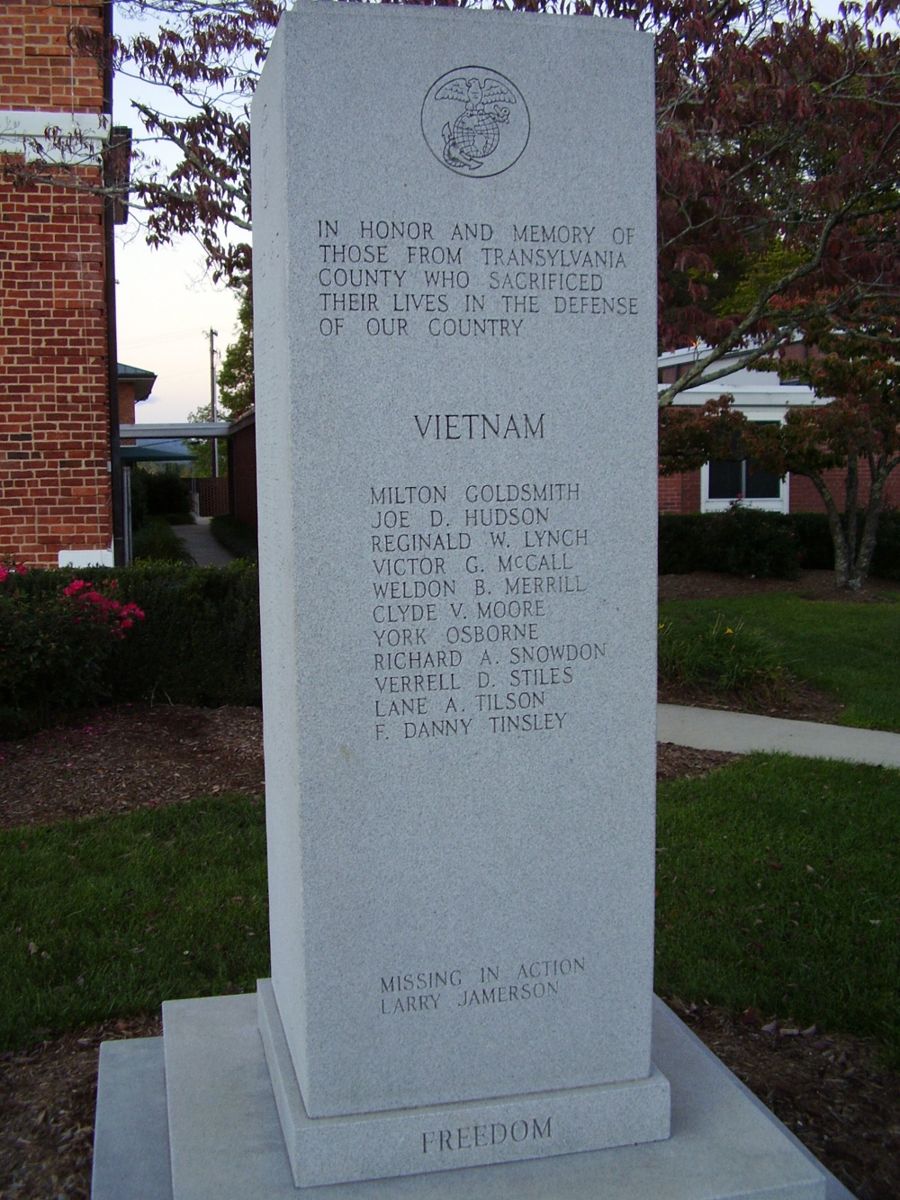 Transylvania County War Memorial, Brevard