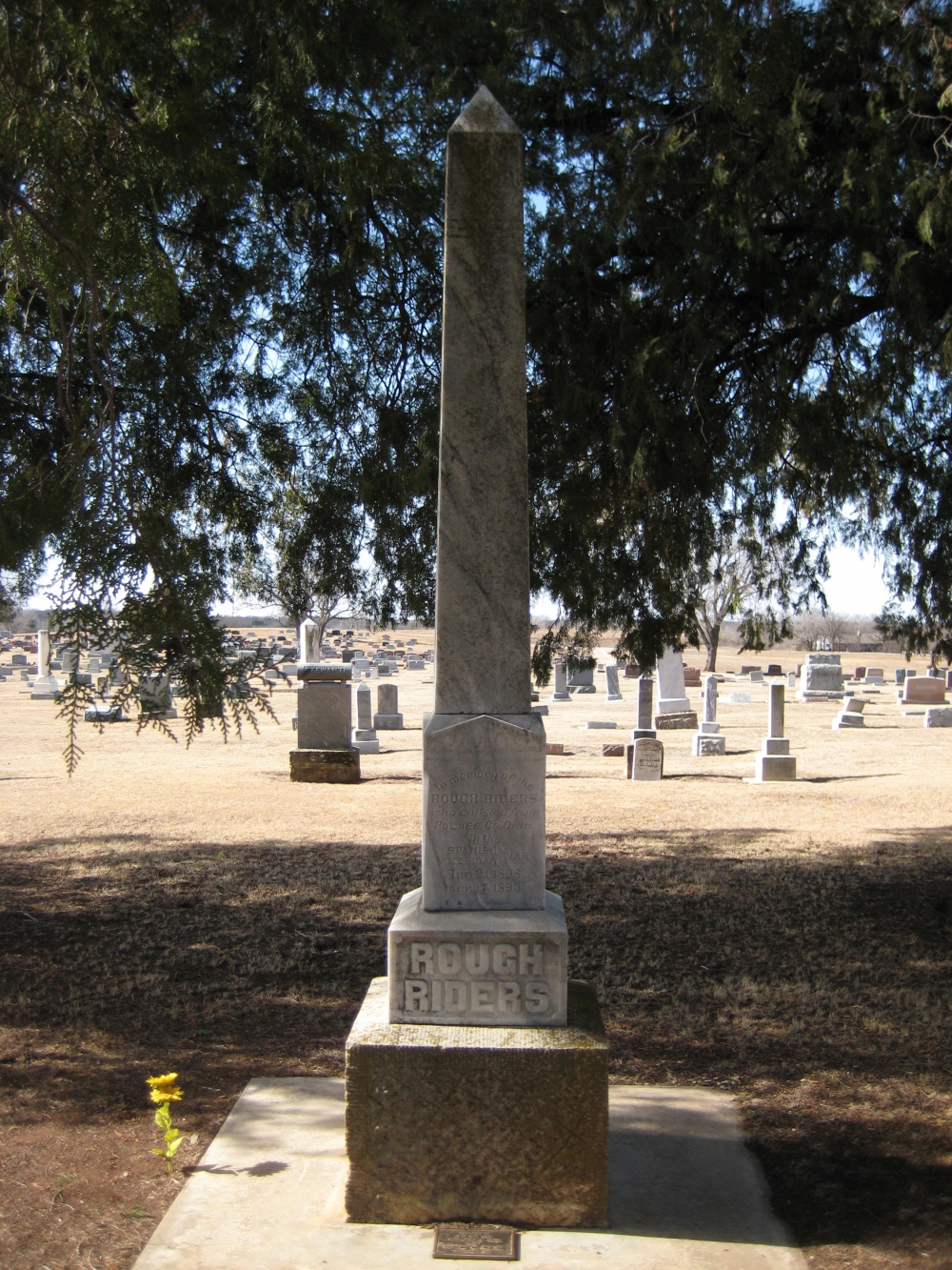 Pawnee, Oklahoma - Highland Cemetery Rough Riders Monument