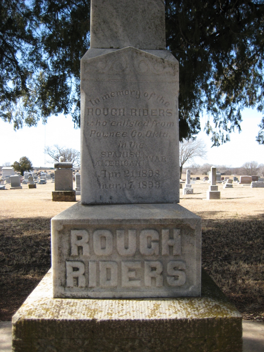 Pawnee, Oklahoma - Highland Cemetery Rough Riders Monument