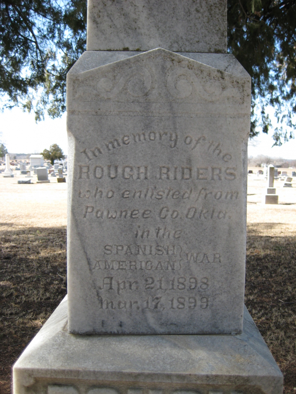 Pawnee, Oklahoma - Highland Cemetery Rough Riders Monument