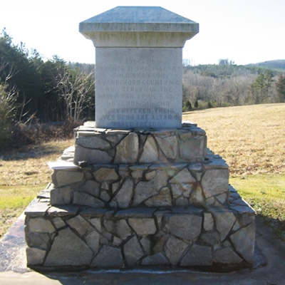 Rutherford and Cleveland Counties World War I Memorial, Hollis