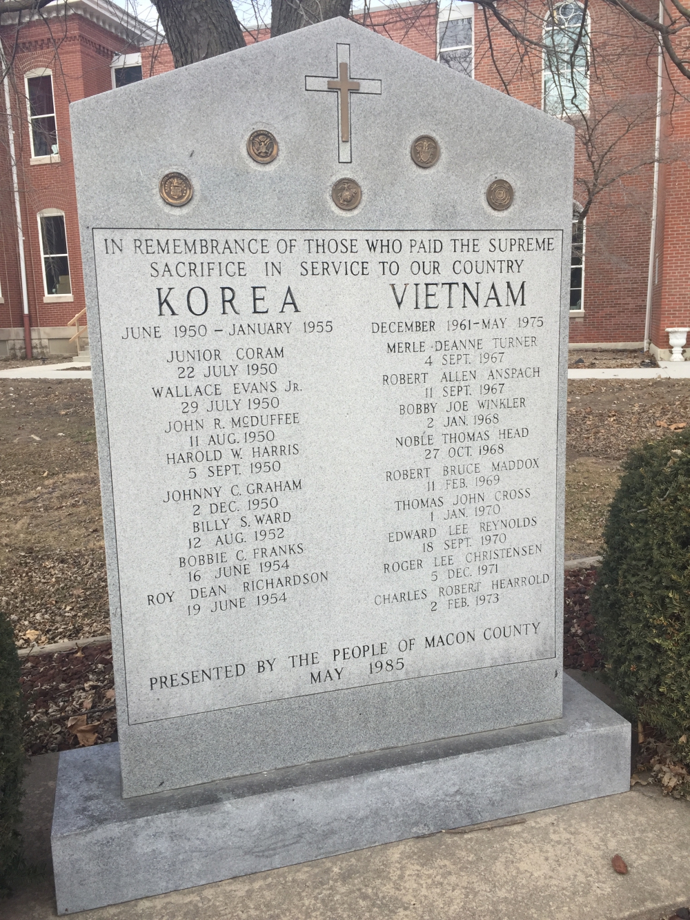 Macon County Korea &amp; Vietnam War Monument