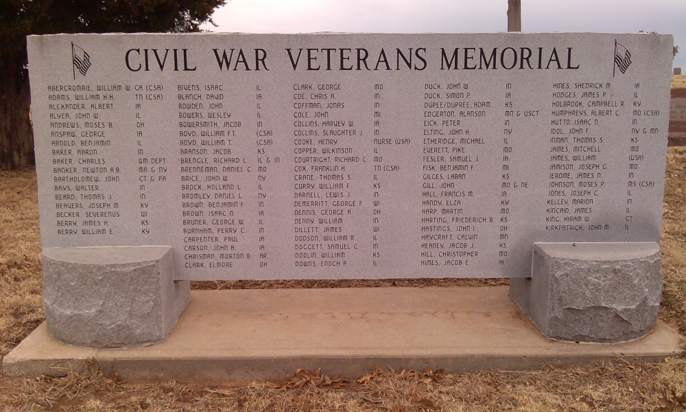 Stillwater, Oklahoma - Fairlawn Cemetery Civil War Veterans Memorial