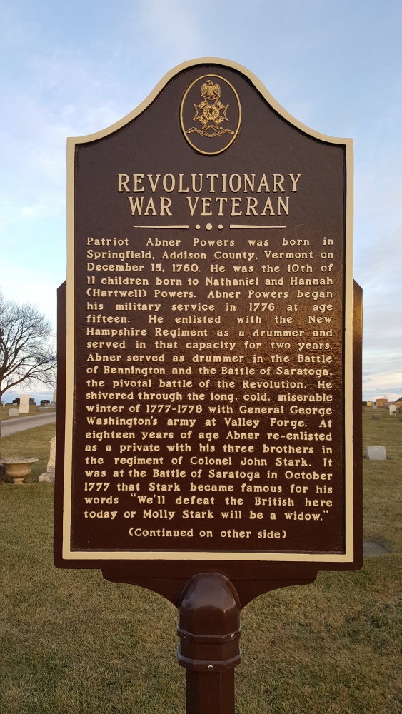 Albert Powers  American Revolution Veteran Memorial