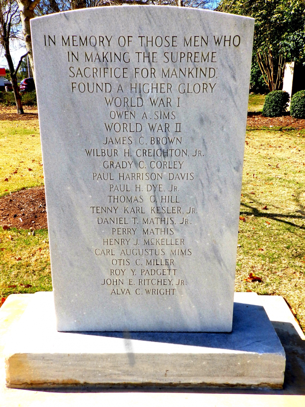 North Augusta Killed in Action Monument