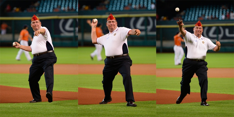 Koutz throws out first pitch at Houston Astros game