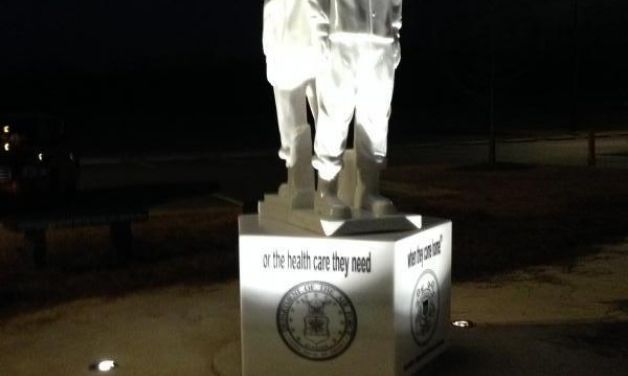 Cherokee County (Ga.) veterans dedicate the nation's first homeless veteran statue in ceremony